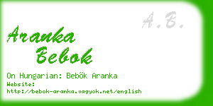 aranka bebok business card